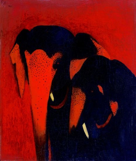 Two Elephants, c. 1940, Copyright National Gallery of Modern Art New Delhi - Courtesy Schirmer / Mosel