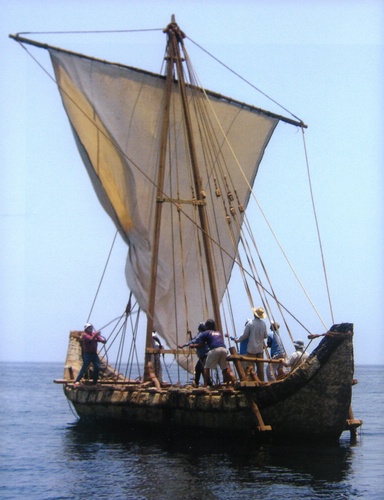 22. L'equipaggio della nave sperimentale di Magan prova la vela prima di prendere il largo. (Foto A. Ghidoni); ibid., pg 40.